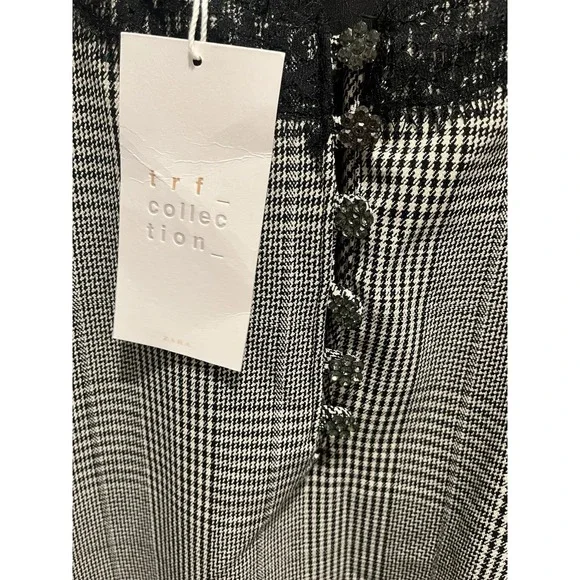Zara Trafaluc Houndstooth Lace Trim Slip Mini Dress NWT Sz S - Picture 8 of 10